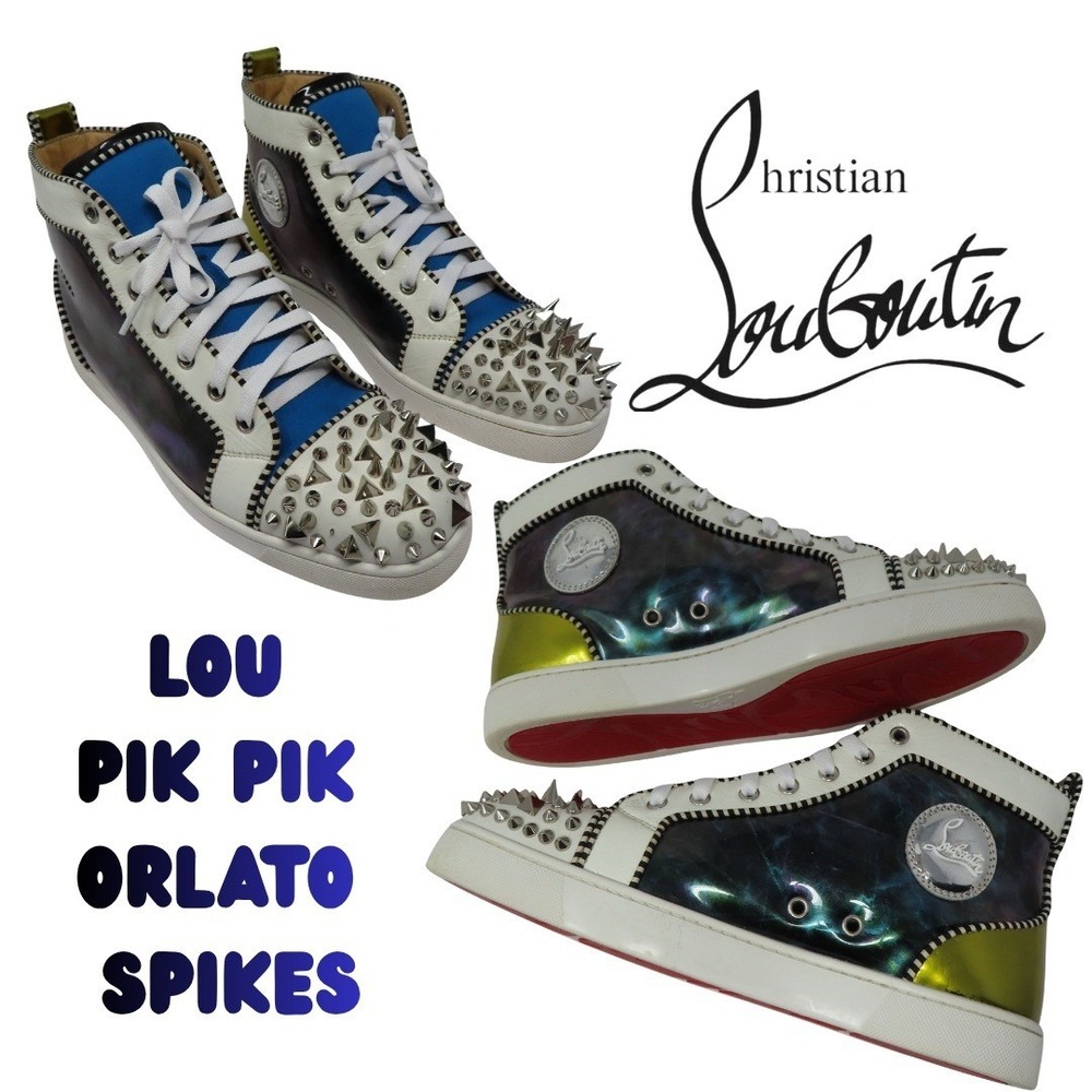 Christian Louboutin Lou Pik Pik Orlato Spikes High Top Sneakers Mens 41.5 US 8.5